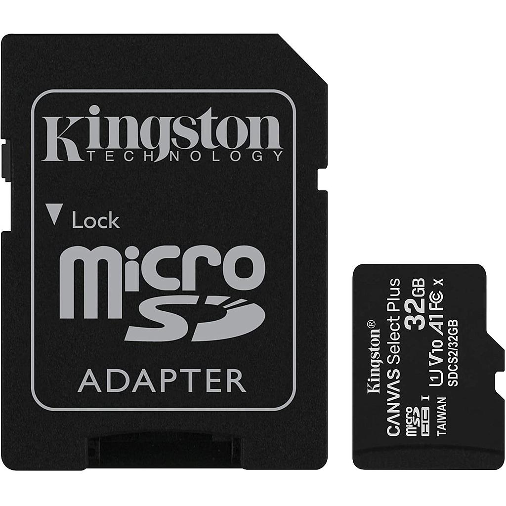 CARTAO DE MEMORIA SD 32GB CL10 100R C/ADAPT KINGSTON