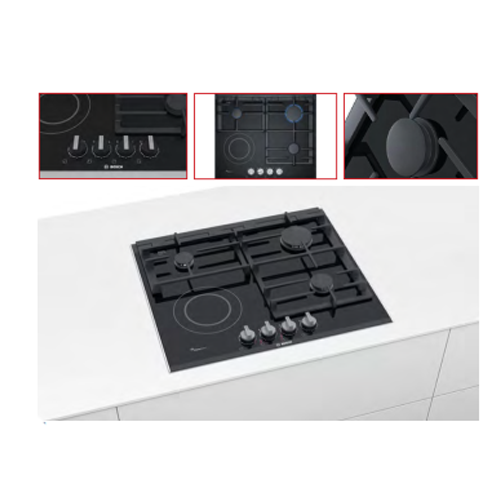 PLACA BOSCH 60CM GAS/MIX SERIE 8 V.CERM BLK