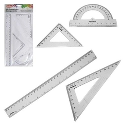 KIT GEOMETRICO C/ 4 REGUAS