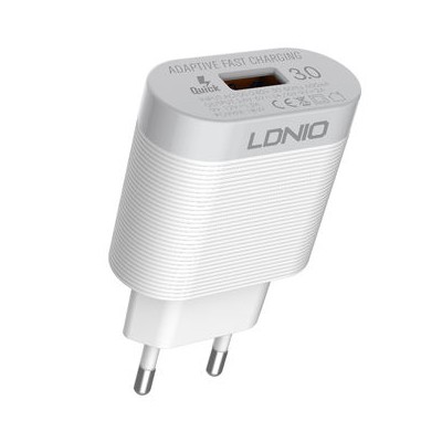 CARREGADOR LDNIO QC3.0 USB LIGHTING WH