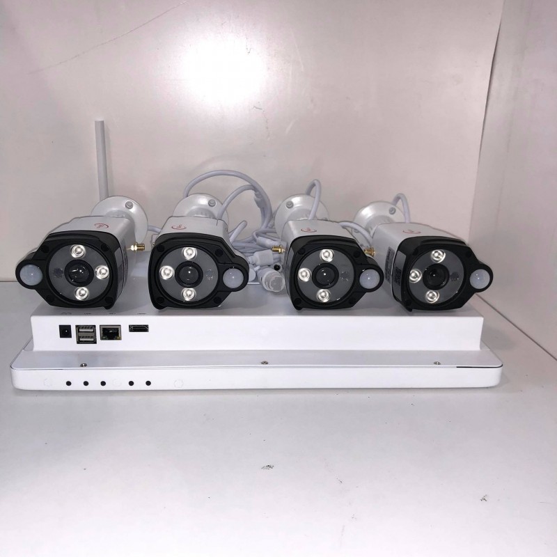 KIT VIGILANCIA WIRELESS 8CH 156 LCD 1TB HDD 4*C2019AN3M CAM WIFI 3MP